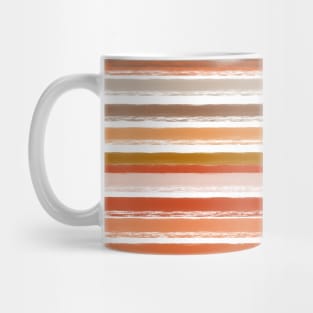 Autumnal earth tones textured stripes Mug
